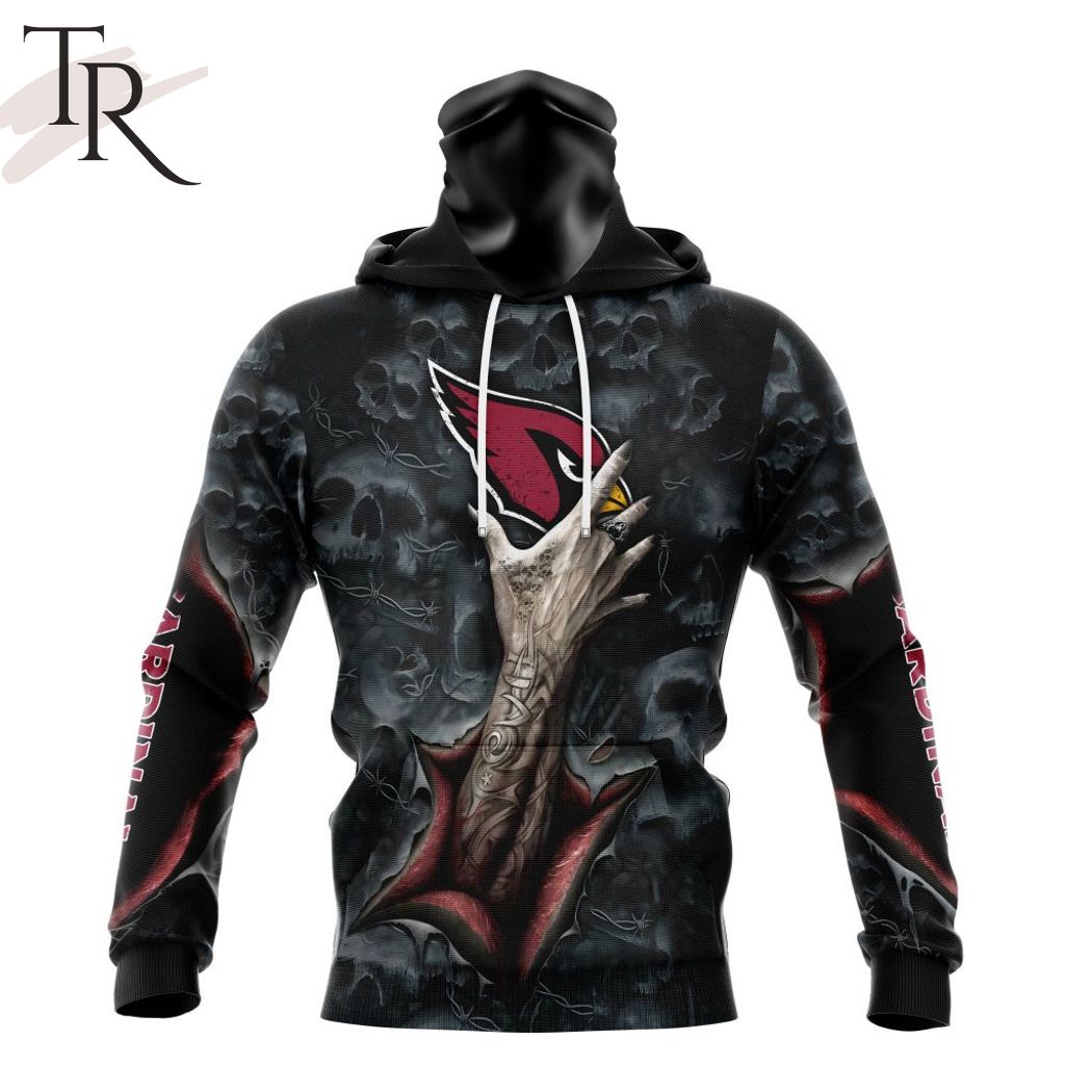 New 2025 NEW] NFL Arizona Cardinals Special Horror Skull Art Design Custom Hoodie - Image 4
